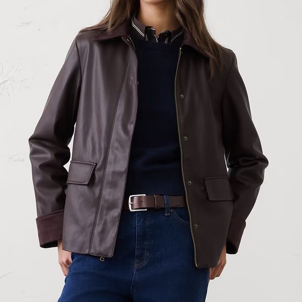 Banana Republic Factory Vegan Leather with Vegan Suede Trim Jacket