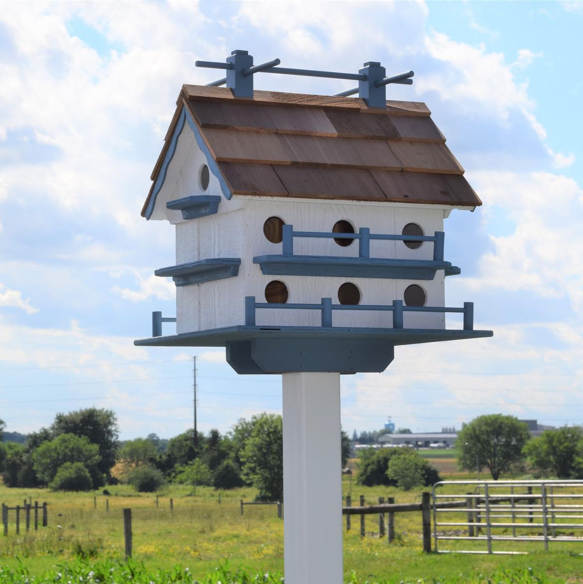 Purple Martin Bird House Birdhouse Perch Kit Outdoor Garden Landscape Decor New 