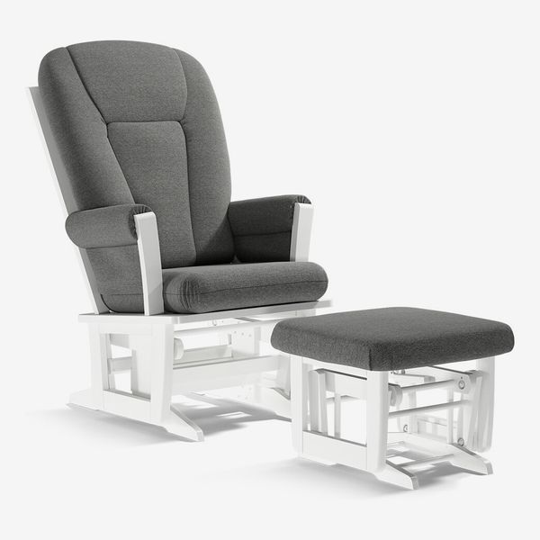 white and gray glider rocker