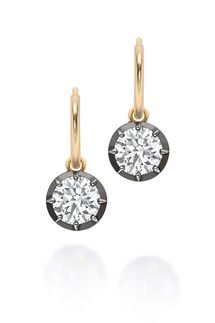 Jessica McCormack 0.90ct Diamond & Blackened Gold Gypset Hoop Earrings