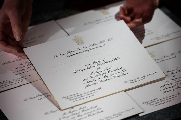 Meghan Markle and Prince Harry royal wedding invitations.