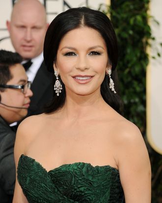 BEVERLY HILLS, CA - JANUARY 16: Actress Catherine Zeta-Jones arrives at the 68th Annual Golden Globe Awards held at The Beverly Hilton hotel on January 16, 2011 in Beverly Hills, California. (Photo by Jason Merritt/Getty Images) *** Local Caption *** Catherine Zeta-Jones