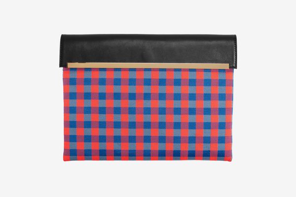 Large Gingham Clutch