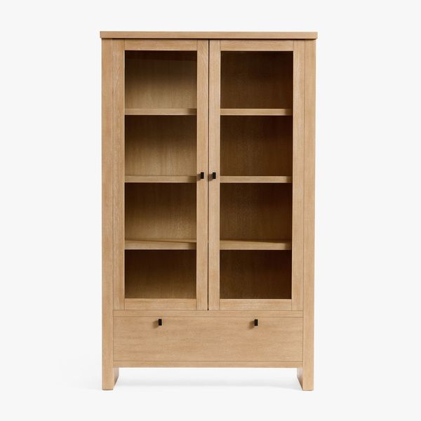 Pottery Barn Modern Farmhouse Glass Cabinet with Drawers