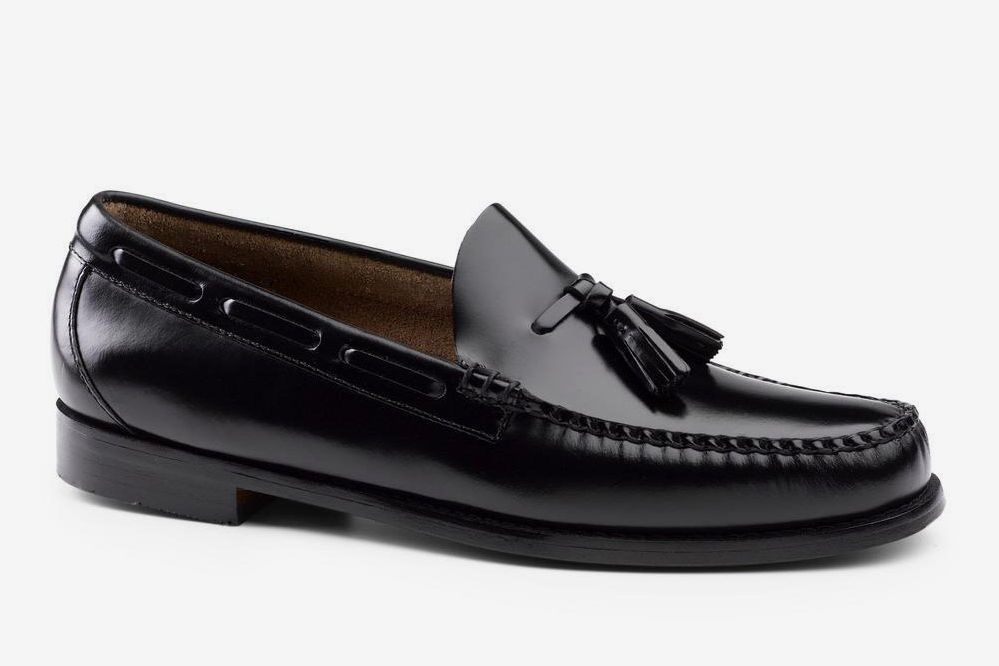 Tassel Loafers and Gray Wool Pants 