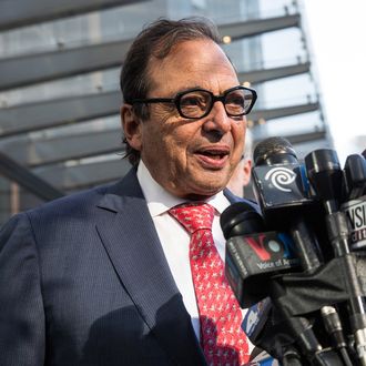 NEW YORK, NY - NOVEMBER 03: Developer Douglas Durst speaks at a press conference announcing the opening of One World Trade Center on November 3, 2014 in New York City. The skyscraper is 104 stories tall and cost $3.9 billion; it opens more than 13 years after the terrorist attacks of September 11, 2001, destroyed the original World Trade Center buildings. Officials say the building is currently at 60% occupancy, with Conde Nast as one of the first major tenants to move in. (Photo by Andrew Burton/Getty Images)