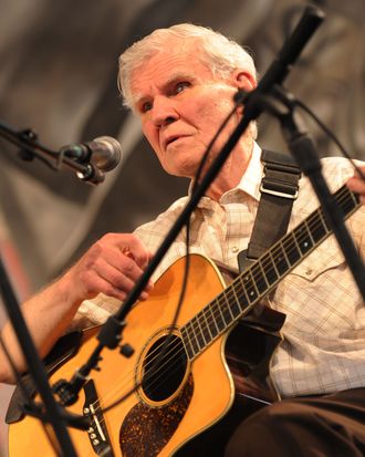 NEW ORLEANS - MAY 01: Recording Artist Doc Watson performs at the 2009 New Orleans Jazz & Heritage Festival at the Fair Grounds Race Course on May 1, 2009 in New Orleans. (Photo by Rick Diamond/Getty Images) *** Local Caption *** Doc Watson