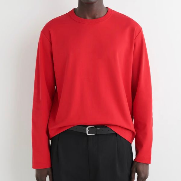Cos Relaxed Jersey Interlock Long-Sleeved T-Shirt