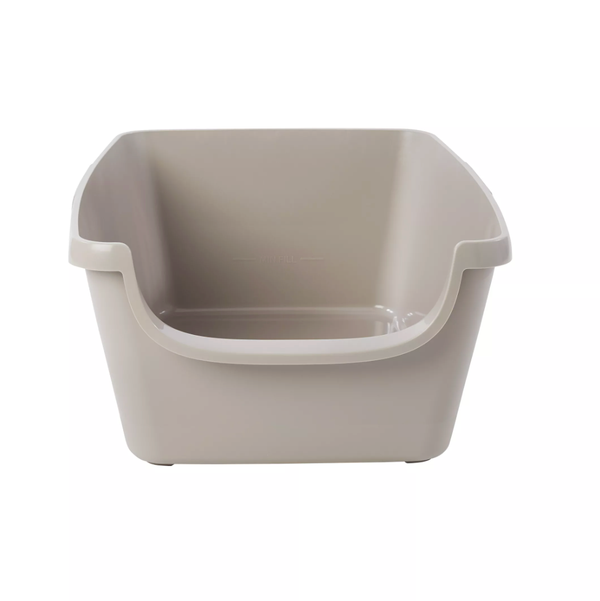 ExquisiCat X-Large High-Sided Cat Litter Box, Open Top, Beige