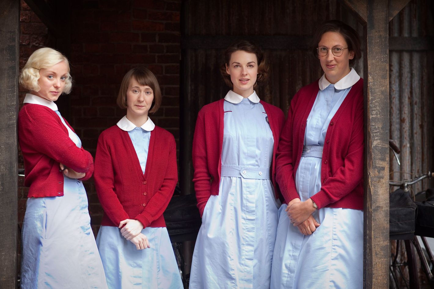 The series is about four british midwives another great series of call the midwife...