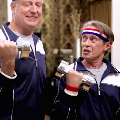 Watch Bill de Blasio and Steve Buscemi Goof Around in Tracksuits