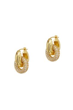 Luv AJ 14K Gold-Plated & Cubic-Zirconia Interlocking Hoop Earrings