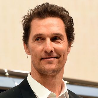 Matthew McConaughey speaks during the unveiling of the Lincoln Navigator concept car during the New York International Auto Show on March 23, 2016. 