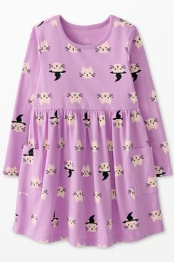 Hanna Andersson Long Sleeve Halloween Print Pocket Dress