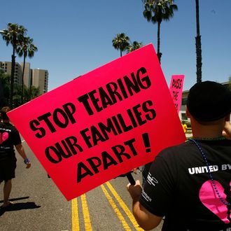 LONG BEACH, CA - MAY 18: A group that wants immigration reform for gay partners marches in the Pride Parade at the conclusion of the two-day 25th annual Long Beach Lesbian and Gay Pride Festival and Celebration on May 18, 2008 in Long Beach, California. The California Supreme Court voted 4-3 to overturn a ban on gay marriage in California on May 15, 2008 making it the second state where gays and lesbians can marry. Legal gay weddings will begin in about a month. Anti-gay activists vow to change the California constitution to disallow voters the right to approve same-sex marriages. (Photo by David McNew/Getty Images)