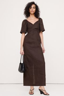 linen dress trousers Slim Fit Olive High Waist Single Pleated Linen Dress Pants – SAYKI main image 0