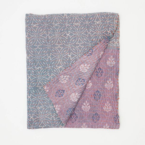 Anchal Small Kantha Quilt Throw No. 240110