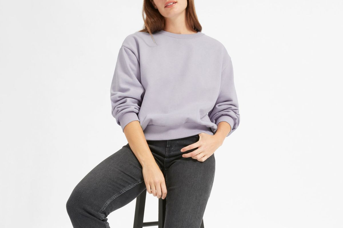 everlane oversized fleece crew