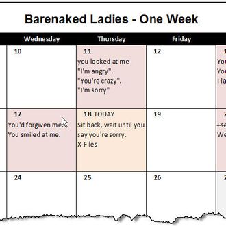 See Barenaked Ladies’ ‘One Week’ in Calendar Form