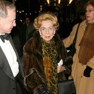 Brooke Astor arrives at the play opening of 'I Am My Own Wife' December 3, 2003 in New York City.
