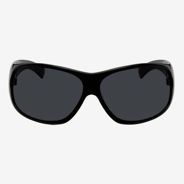 HANREJ Black Rectangular Sunglasses