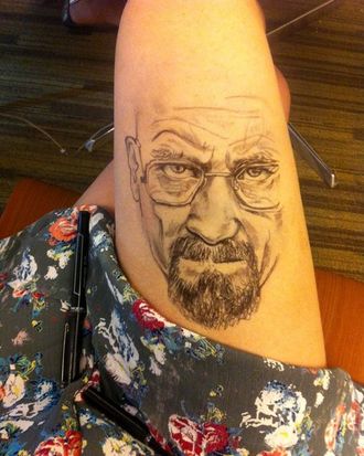 Check Out Bryan Cranston Impressively Sketched in Ink Onto One Lady’s Thigh