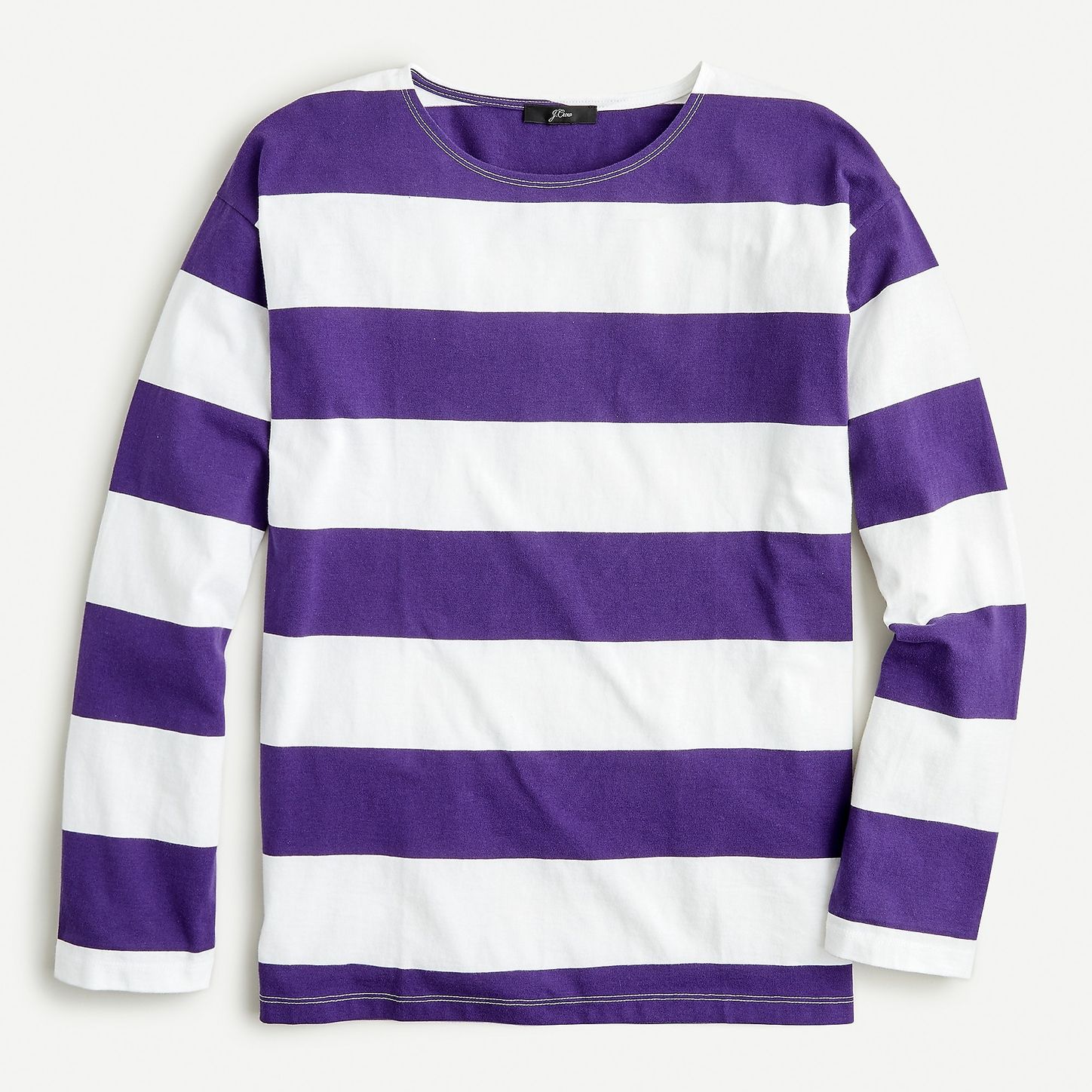 Alion Mens Pullover Casual Contrast Color Stripes Long Sleeve Cotton Tops Blouse