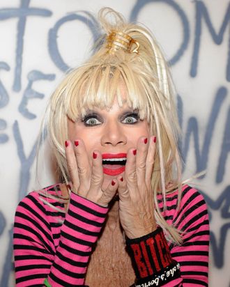 LAS VEGAS, NV - FEBRUARY 14: Fashion designer Betsey Johnson appears at the MAGIC clothing industry convention at the Las Vegas Convention Center as she promotes her Fall 2012 line on February 14, 2012 in Las Vegas, Nevada. (Photo by Ethan Miller/Getty Images)