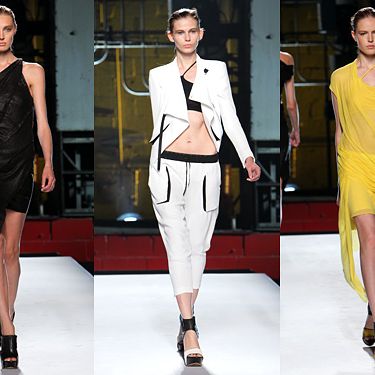 Looks from Helmut Lang's spring 2012 collection.
