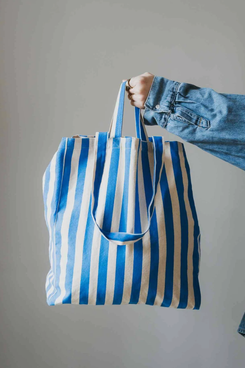 OMOM Blue Striped Tote Bag