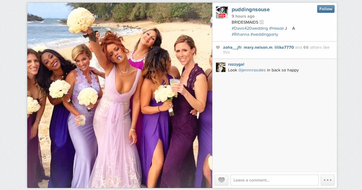 How to Pose in Wedding Photos When You're Standing Next to Rihanna