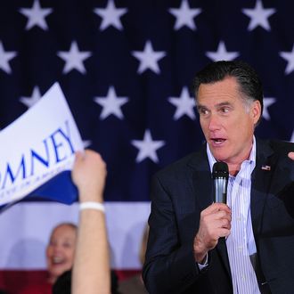Republican presidential hopeful Mitt Romney greets supporters during a campaign rally in Reno, Nevada, February 2, 2012. AFP PHOTO/Emmanuel Dunand (Photo credit should read EMMANUEL DUNAND/AFP/Getty Images)