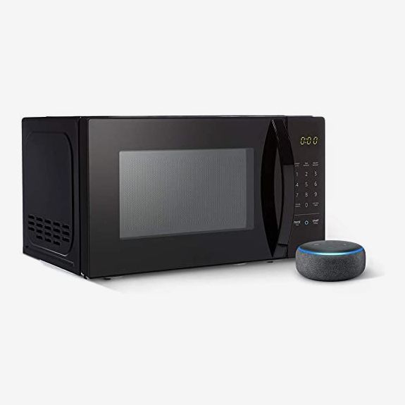 AmazonBasics Microwave Bundle with Echo Dot, Heather Gray