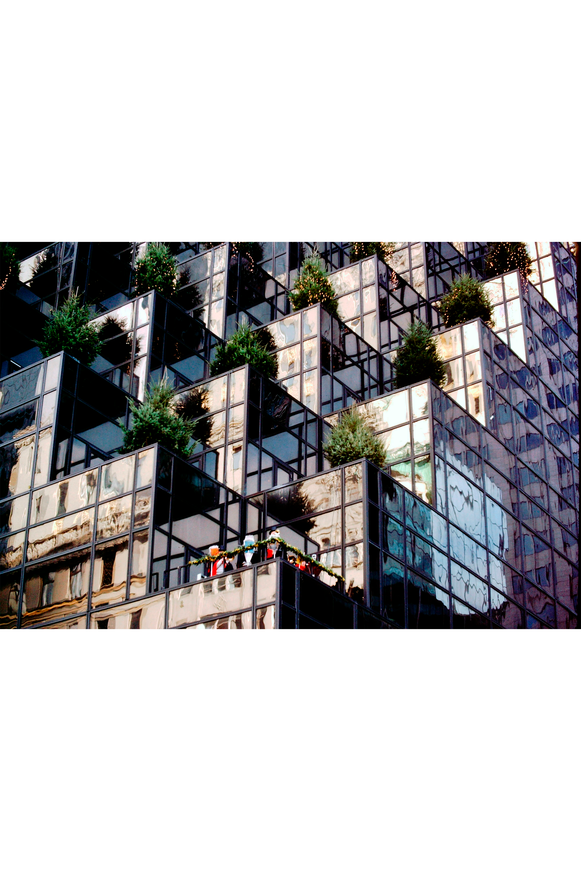 The setbacks serve as small terraces at the office level.