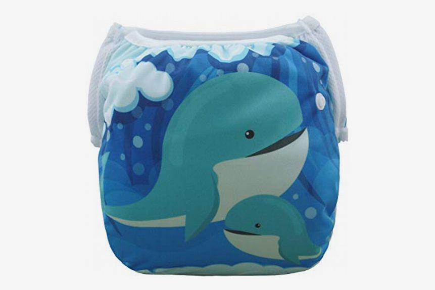 washable reuseable swimmer adjustable baby Happy Dolphins Swim Cloth Nappy 