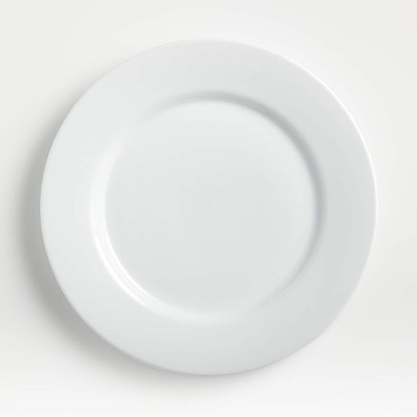 Crate & Barrel Aspen Rimmed Porcelain Dinner Plate