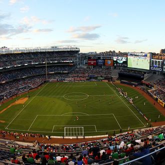 A general view of the game between Spain and Ireland during an International friendly soccer match at Yankee Stadium on June 11, 2013 in the Bronx borough of New York City. 