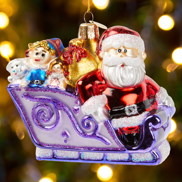 Vermont Country Store Rudolph's Santa and Misfit Toys Blown-Glass Christmas Ornament