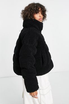 City Therma FIT Faux Fur Puffer Jacket in White - Nike