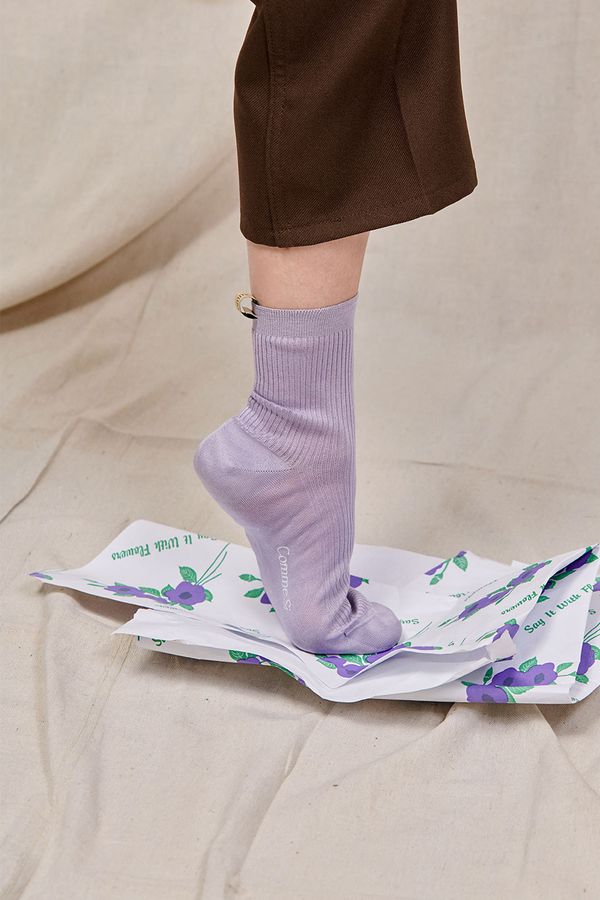 Comme Si Cotton Socks in Lilac