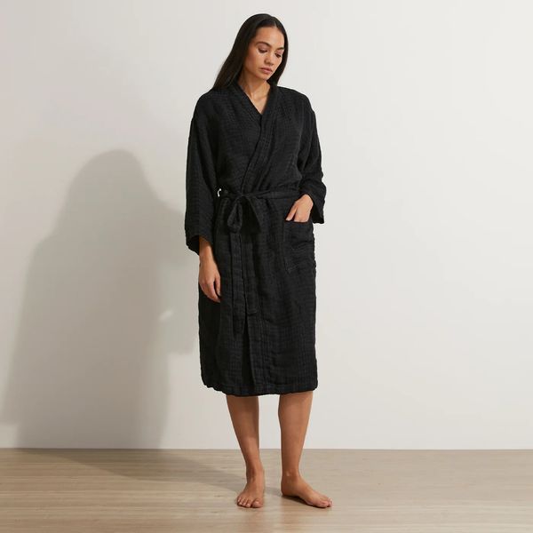 Cultiver Linen Waffle Robe