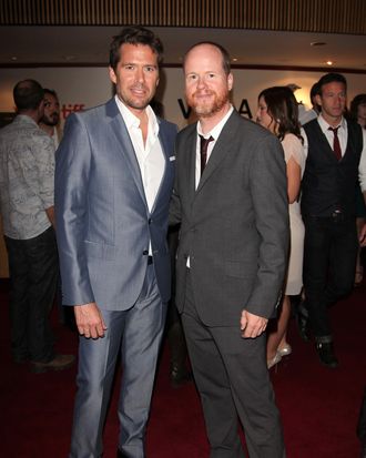 Actor Alexis Denisof (L) and director Joss Whedon attends the 