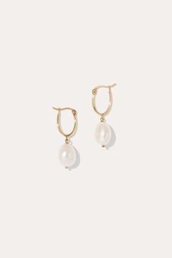 Quince Organic Freshwater Cultured Pearl Hoops