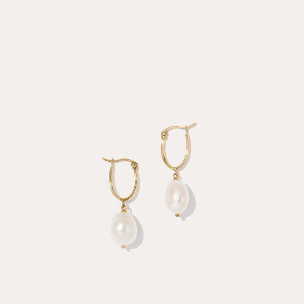 Quince Organic Freshwater Cultured Pearl Hoops