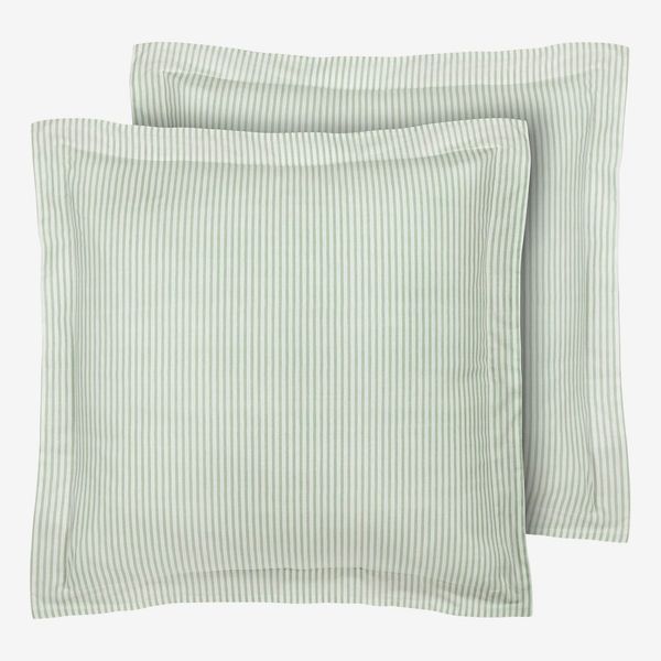 Laura Ashley - 2 Pack European Shams, 100% Cotton Pillow Covers