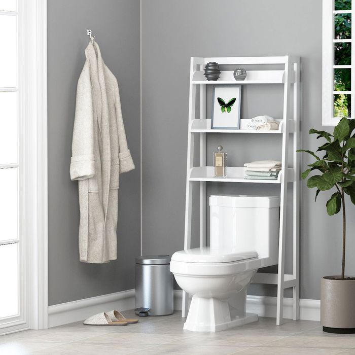 bathroom stand alone shelves