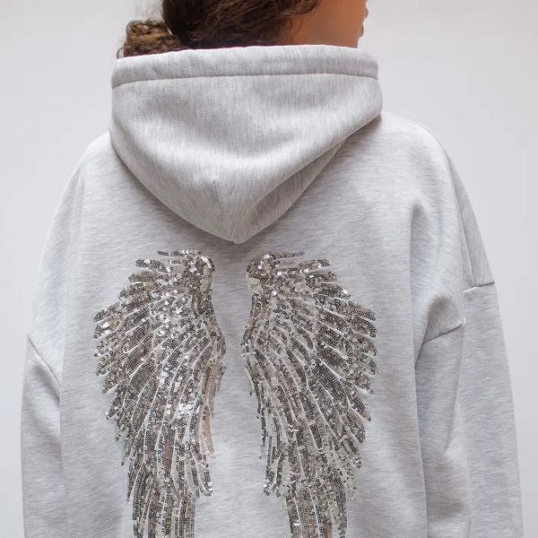 Subdued Wings Sequin Hoodie