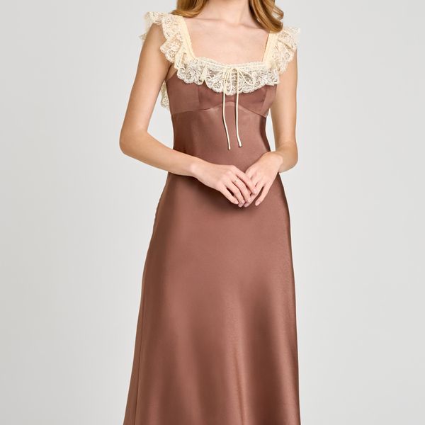 WAYF Ella Lace Trim Slip Dress