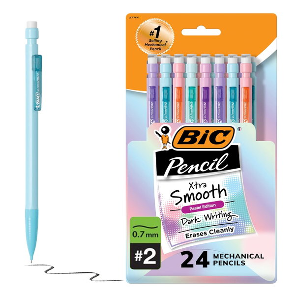 BIC Xtra-Smooth Pastel Mechanical Pencils (24-Count)