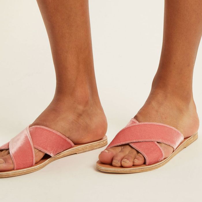 ancient greek sandals pink